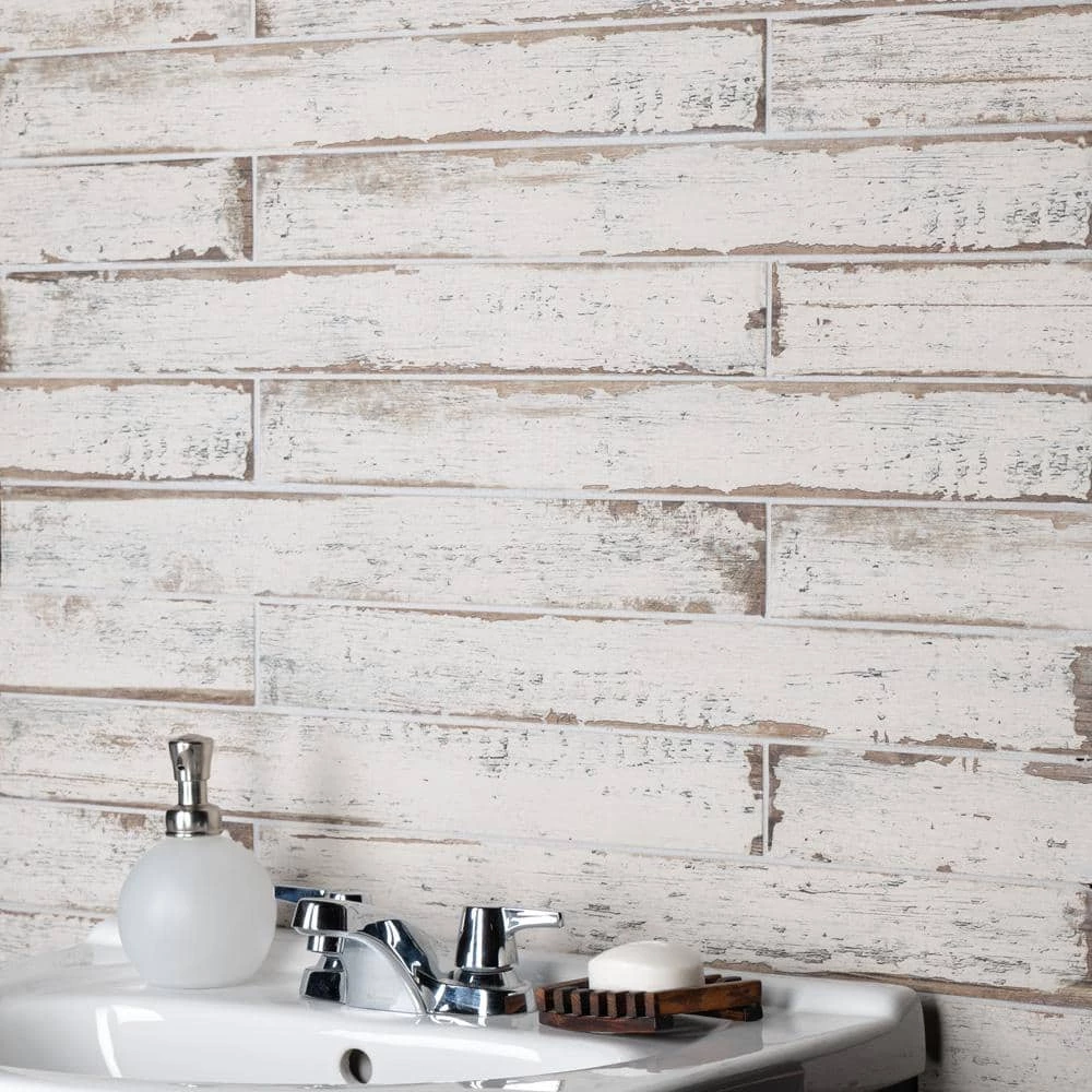 Retro Blanc 2-3/4 in. x 23-1/2 in. Porcelain Floor and Wall Tile (11.52 sq. ft./Case) by Merola Tile - Image 10