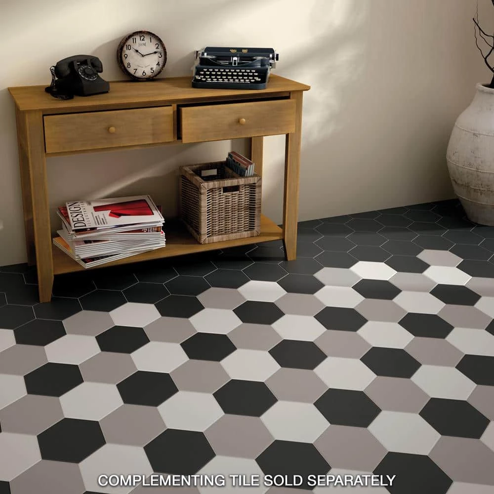 Hexatile Matte Blanco 7 in. x 8 in. Porcelain Floor and Wall Tile (7.67 sq. ft./case) by Merola Tile - Image 11
