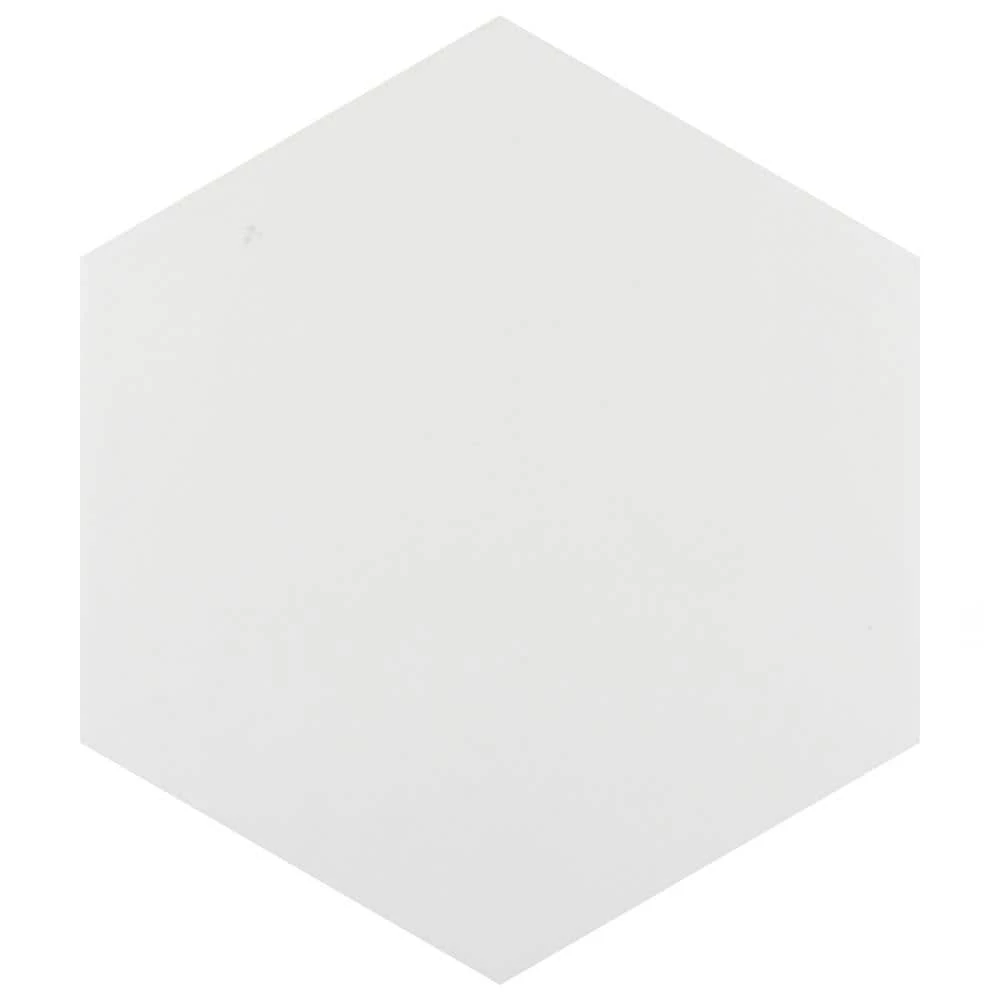 Hexatile Matte Blanco 7 in. x 8 in. Porcelain Floor and Wall Tile (7.67 sq. ft./case) by Merola Tile