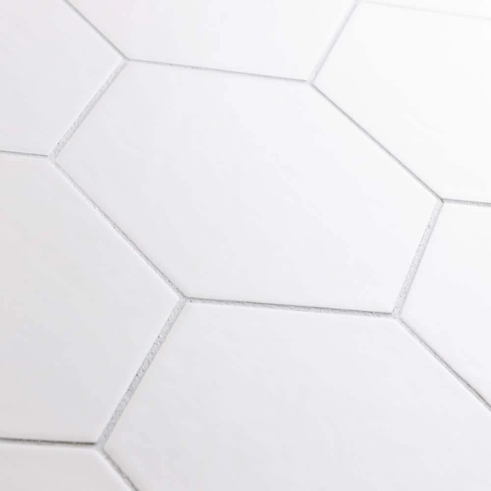 Hexatile Matte Blanco 7 in. x 8 in. Porcelain Floor and Wall Tile (7.67 sq. ft./case) by Merola Tile - Image 4