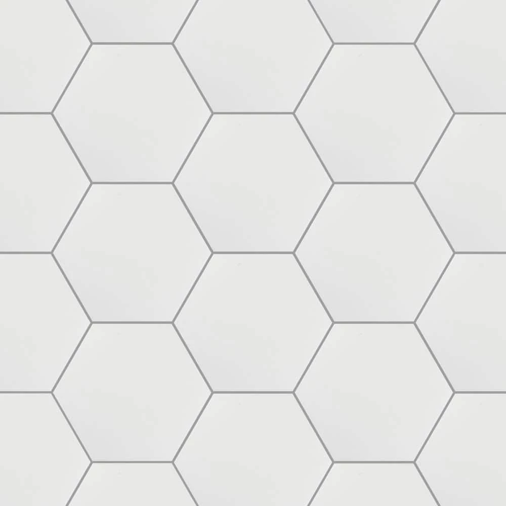 Hexatile Matte Blanco 7 in. x 8 in. Porcelain Floor and Wall Tile (7.67 sq. ft./case) by Merola Tile - Image 8