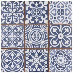 Faenza Azul 13 in. x 13 in. Ceramic Floor and Wall Tile (12.2 sq. ft. /Case) by Merola Tile