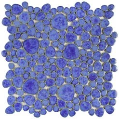 Pebble Blue Cloud 11 in. x 11 in. Porcelain Mosaic Tile (8.6 sq. ft./Case) by Merola Tile