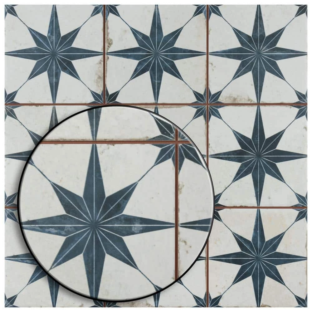 Harmonia Kings Star Blue 13 in. x 13 in. Ceramic Floor and Wall Tile (12.19 sq. ft./Case) by Merola Tile - Image 6