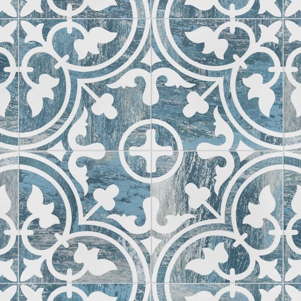 Cassis Arte Blue Day 9-3/4 in. x 9-3/4 in. Porcelain Floor and Wall Tile (10.88 sq. ft./Case) by Merola Tile - Image 5