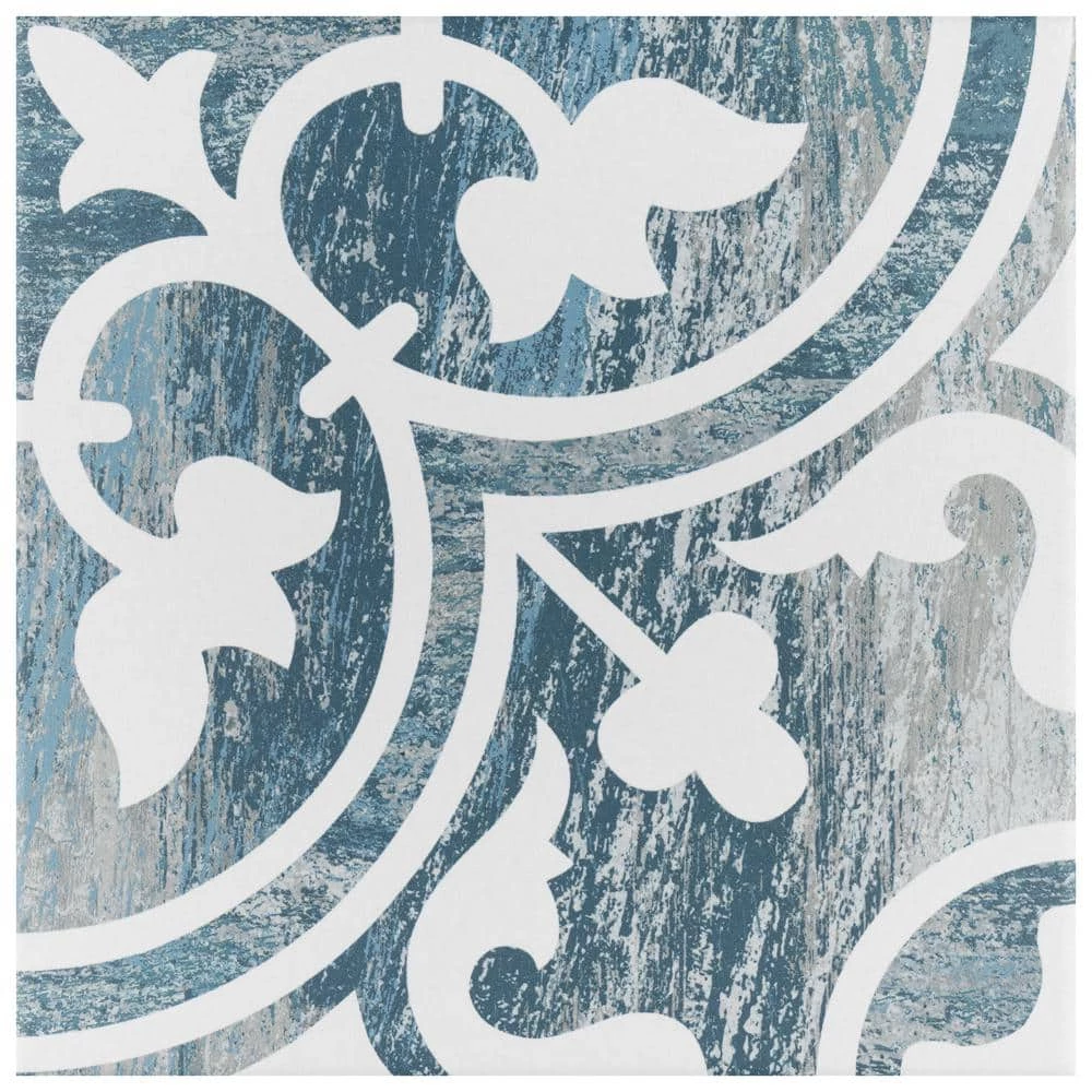 Cassis Arte Blue Day 9-3/4 in. x 9-3/4 in. Porcelain Floor and Wall Tile (10.88 sq. ft./Case) by Merola Tile - Image 10