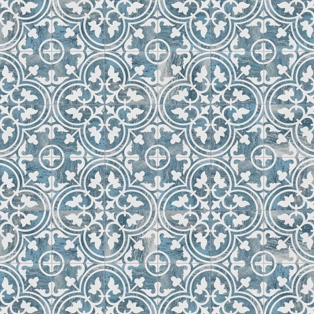 Cassis Arte Blue Day 9-3/4 in. x 9-3/4 in. Porcelain Floor and Wall Tile (10.88 sq. ft./Case) by Merola Tile - Image 7