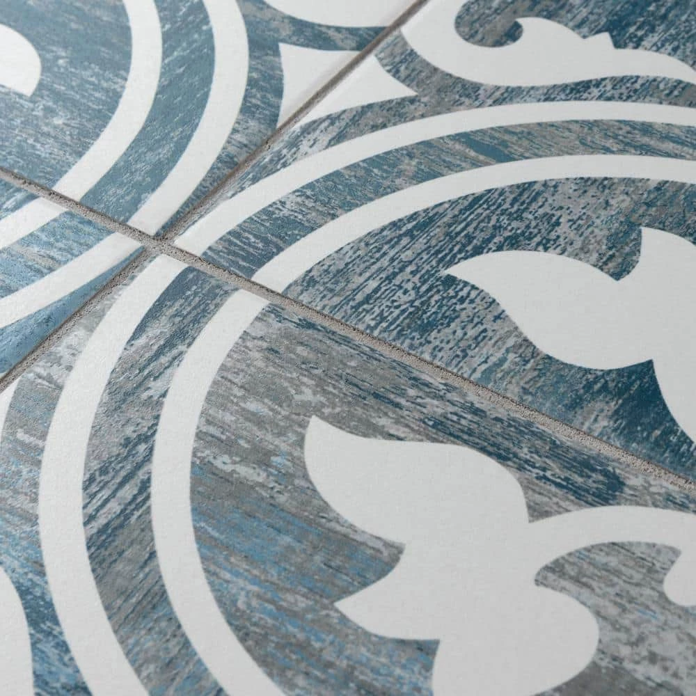 Cassis Arte Blue Day 9-3/4 in. x 9-3/4 in. Porcelain Floor and Wall Tile (10.88 sq. ft./Case) by Merola Tile - Image 4