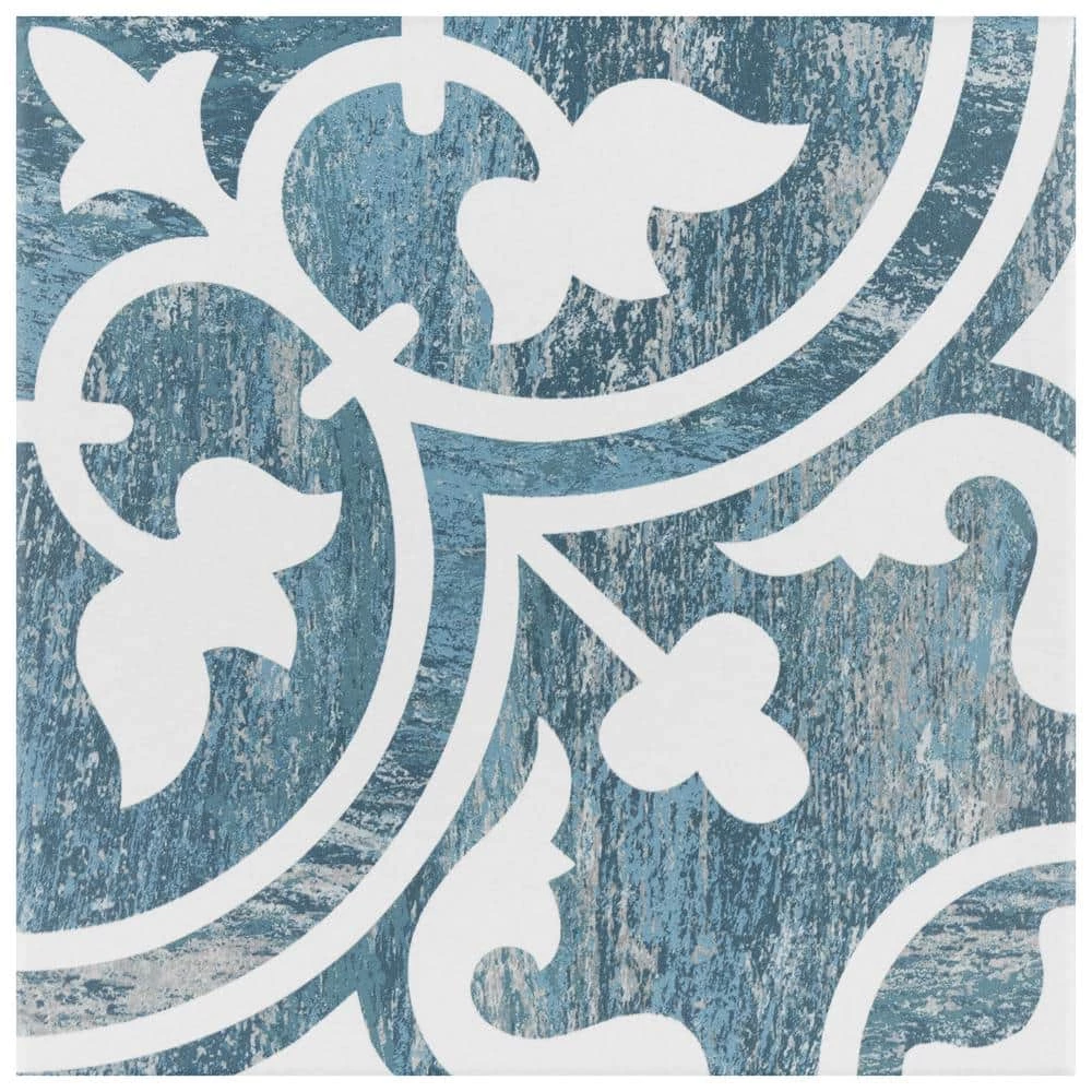 Cassis Arte Blue Day 9-3/4 in. x 9-3/4 in. Porcelain Floor and Wall Tile (10.88 sq. ft./Case) by Merola Tile - Image 8