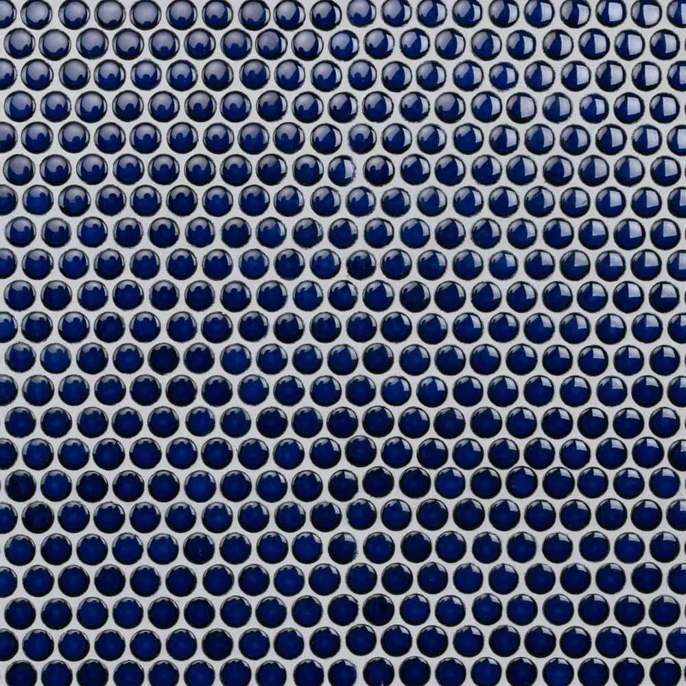 Hudson Penny Round Blue Eye 12 in. x 12-5/8 in. x 5 mm Porcelain Mosaic Tile (10.74 sq. ft. / case) by Merola Tile - Image 9