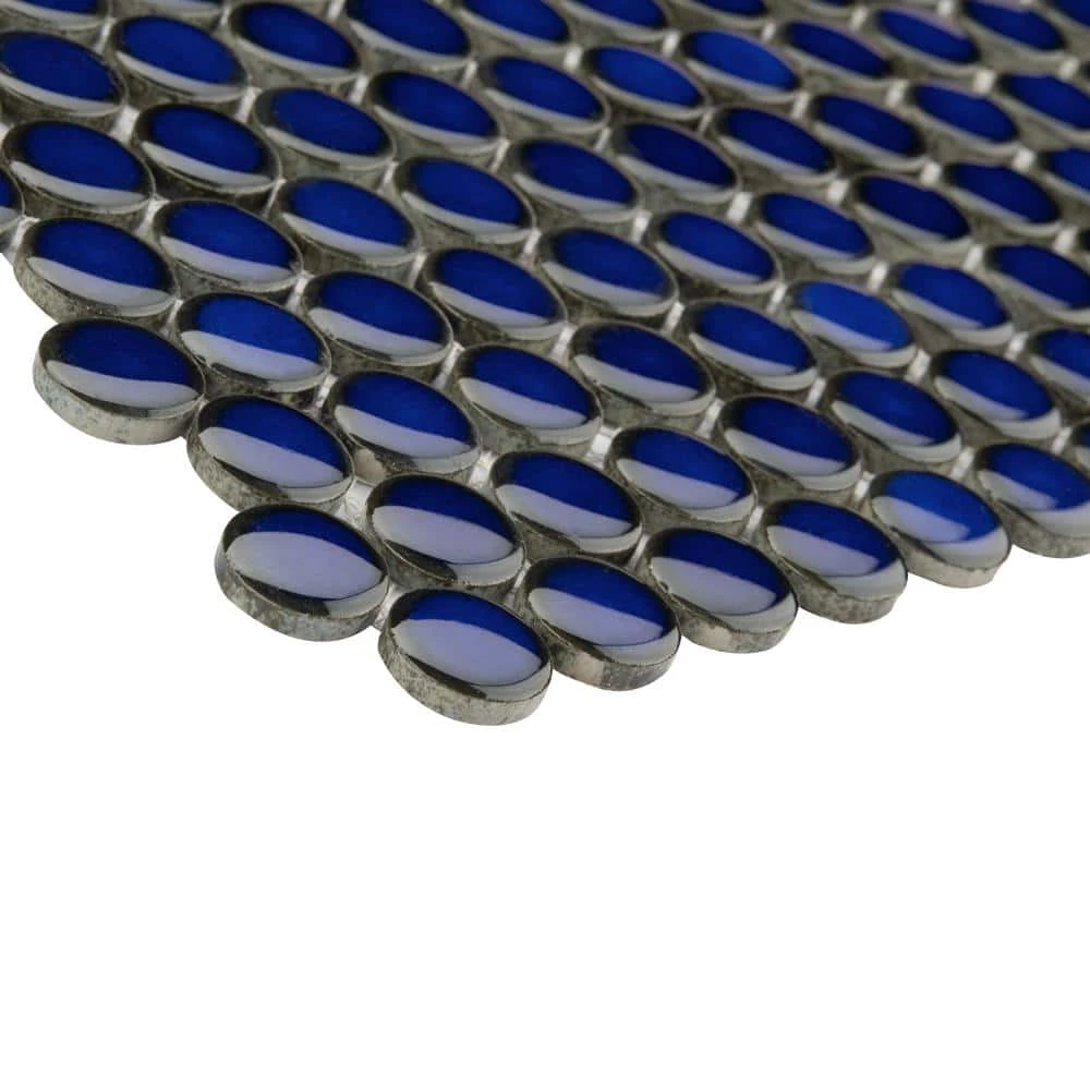 Hudson Penny Round Blue Eye 12 in. x 12-5/8 in. x 5 mm Porcelain Mosaic Tile (10.74 sq. ft. / case) by Merola Tile - Image 5