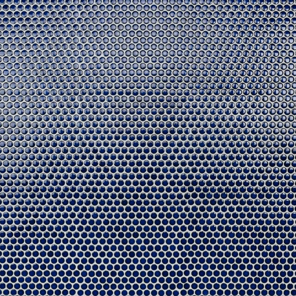 Hudson Penny Round Blue Eye 12 in. x 12-5/8 in. x 5 mm Porcelain Mosaic Tile (10.74 sq. ft. / case) by Merola Tile - Image 4