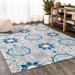 Mediterranean Medallion Blue/Gray Indoor/Outdoor 8 ft. x 10 ft. Area Rug by JONATHAN Y