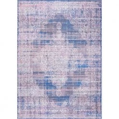 Regis Bohemian Blue 3 ft. x 5 ft. Medallion Machine Washable Indoor Area Rug by JONATHAN Y