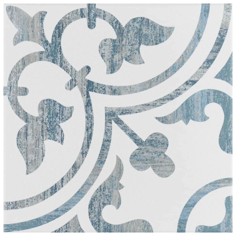 Cassis Arte Blue 9-3/4 in. x 9-3/4 in. Porcelain Floor and Wall Tile (10.88 sq. ft./Case) by Merola Tile - Image 10
