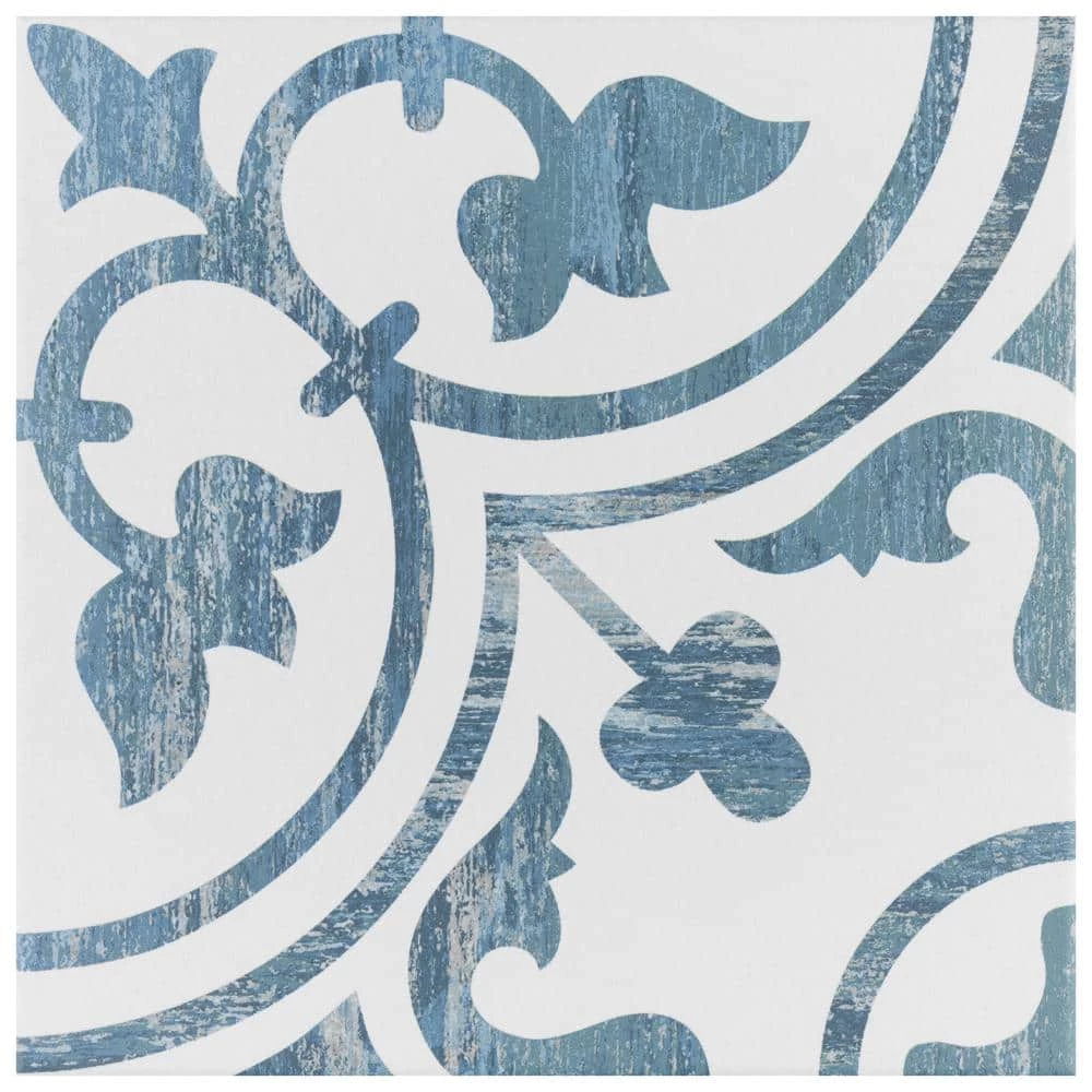 Cassis Arte Blue 9-3/4 in. x 9-3/4 in. Porcelain Floor and Wall Tile (10.88 sq. ft./Case) by Merola Tile - Image 9