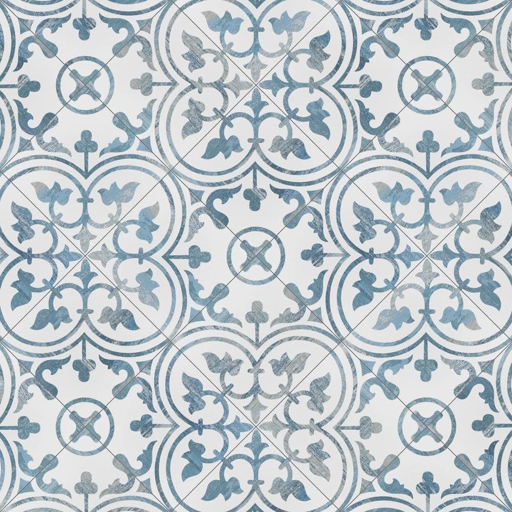 Cassis Arte Blue 9-3/4 in. x 9-3/4 in. Porcelain Floor and Wall Tile (10.88 sq. ft./Case) by Merola Tile - Image 6