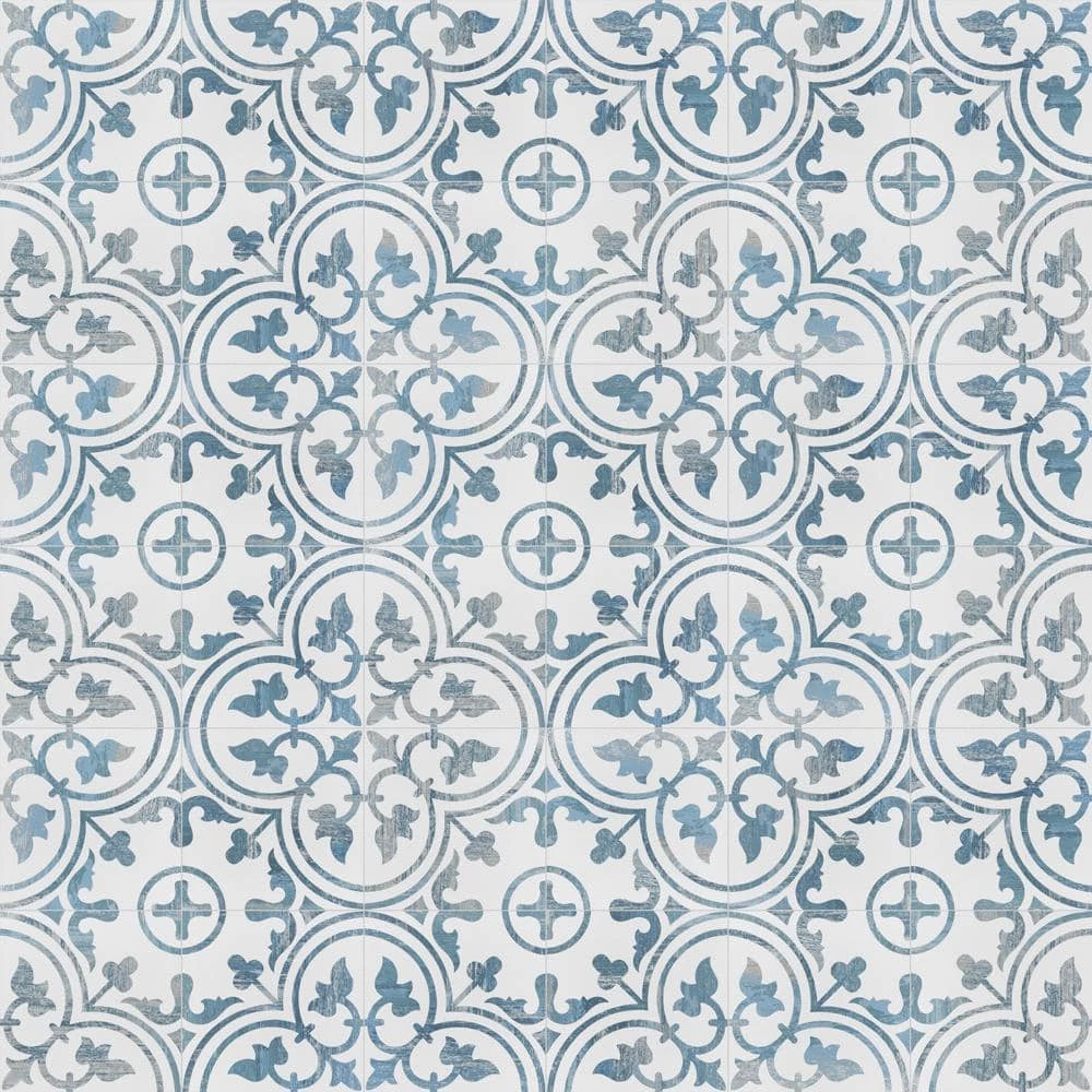 Cassis Arte Blue 9-3/4 in. x 9-3/4 in. Porcelain Floor and Wall Tile (10.88 sq. ft./Case) by Merola Tile - Image 7
