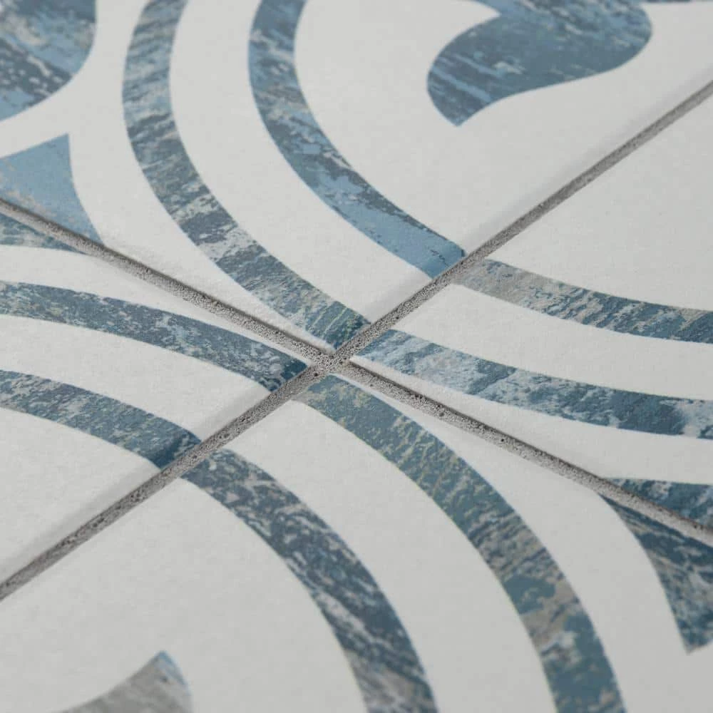 Cassis Arte Blue 9-3/4 in. x 9-3/4 in. Porcelain Floor and Wall Tile (10.88 sq. ft./Case) by Merola Tile - Image 4