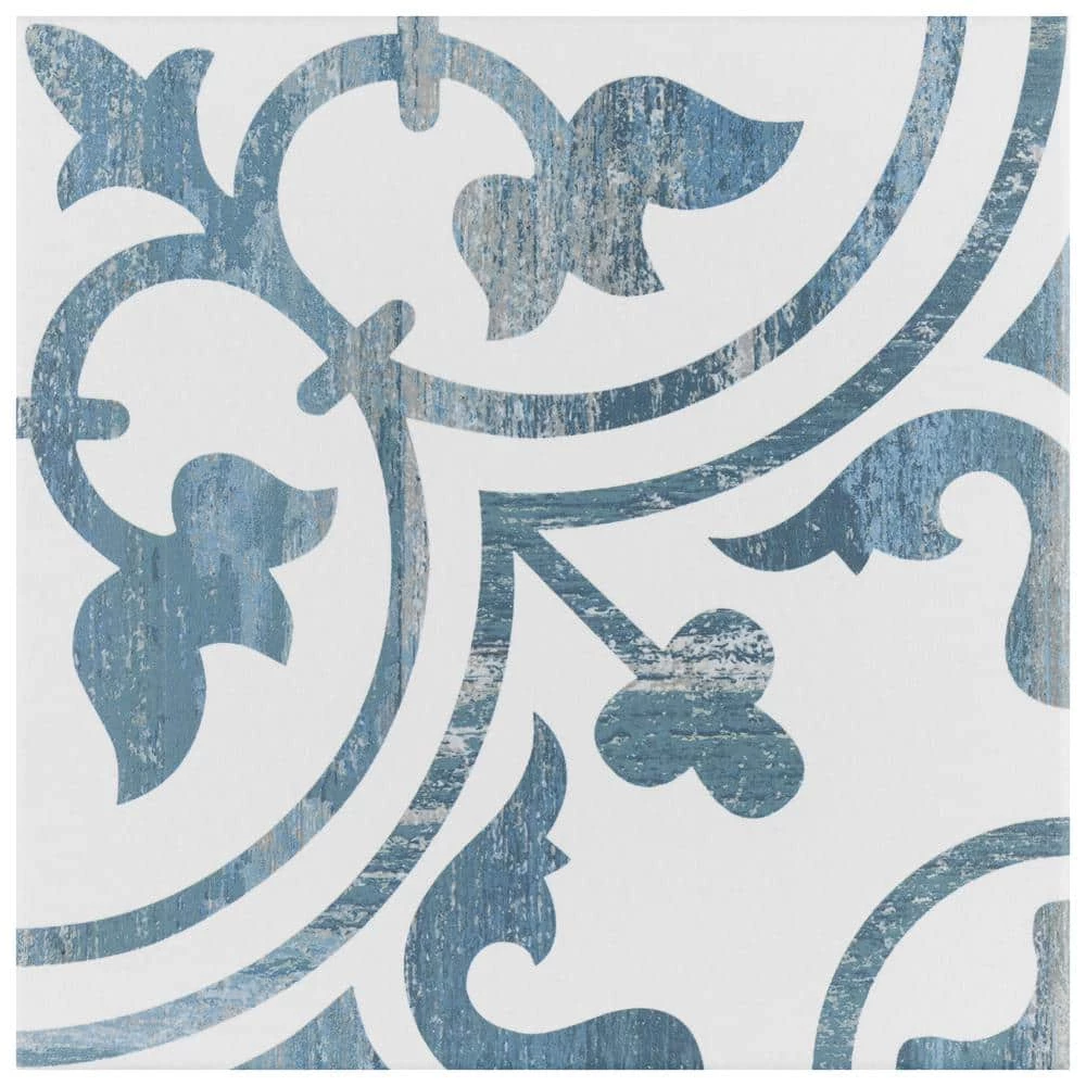 Cassis Arte Blue 9-3/4 in. x 9-3/4 in. Porcelain Floor and Wall Tile (10.88 sq. ft./Case) by Merola Tile - Image 8