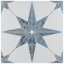 Cassis Stella Blue 9-3/4 in. x 9-3/4 in. Porcelain Floor and Wall Tile (10.88 sq. ft./Case) by Merola Tile