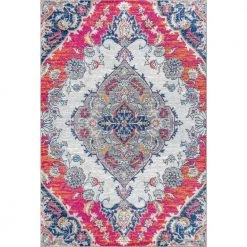 Bohemian Flair Boho Vintage Medallion Blue/Multi 5 ft. x 8 ft. Area Rug by JONATHAN Y