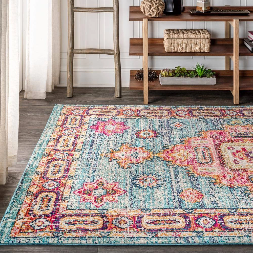 Bohemian Flair Boho Vintage Medallion Blue/Red 4 ft. x 6 ft. Area Rug by JONATHAN Y - Image 11