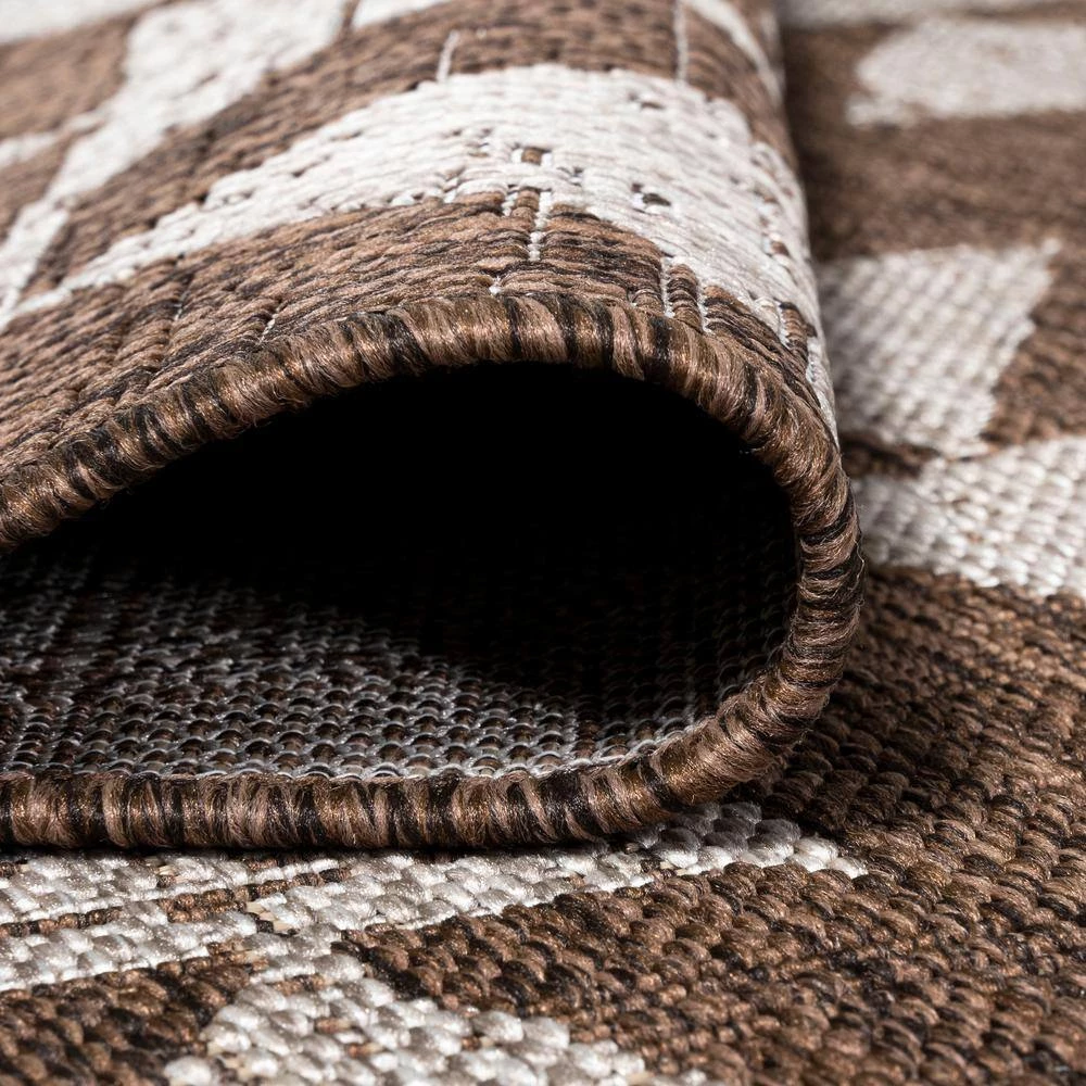 Andratx Modern Tribal Brown/Beige 2 ft. x 10 ft. Geometric Indoor/Outdoor Runner Rug by JONATHAN Y - Image 7