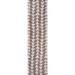 Andratx Modern Tribal Brown/Beige 2 ft. x 10 ft. Geometric Indoor/Outdoor Runner Rug by JONATHAN Y