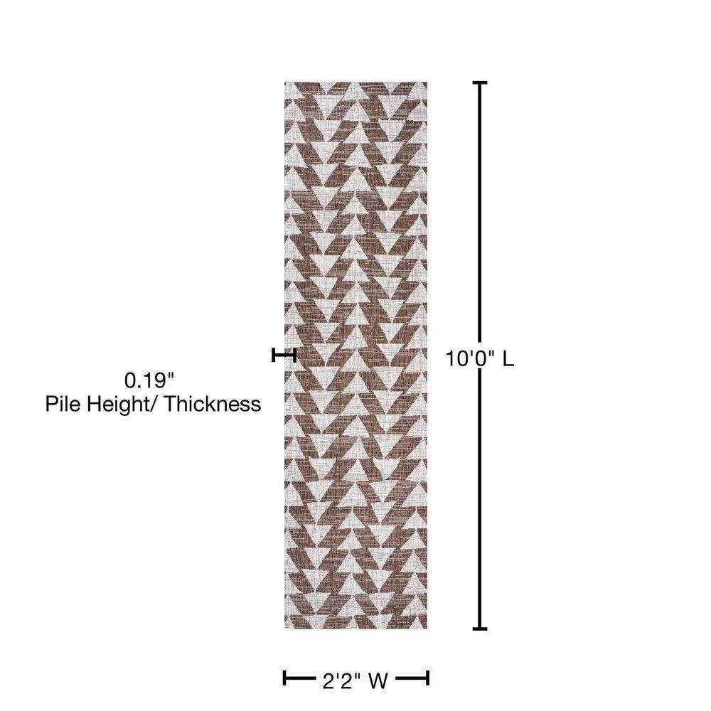 Andratx Modern Tribal Brown/Beige 2 ft. x 10 ft. Geometric Indoor/Outdoor Runner Rug by JONATHAN Y - Image 10