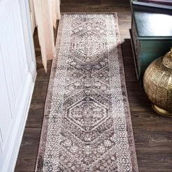 Boho Brown/Ivory 2 ft. x 10 ft. Cottage Medallion Runner Rug by JONATHAN Y