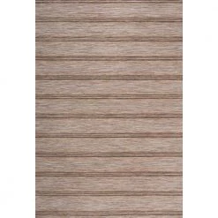 Bo Modern Farmhouse Brown/Natural 5 ft. x 8 ft. Wide Stripe Indoor/Outdoor Area Rug by JONATHAN Y