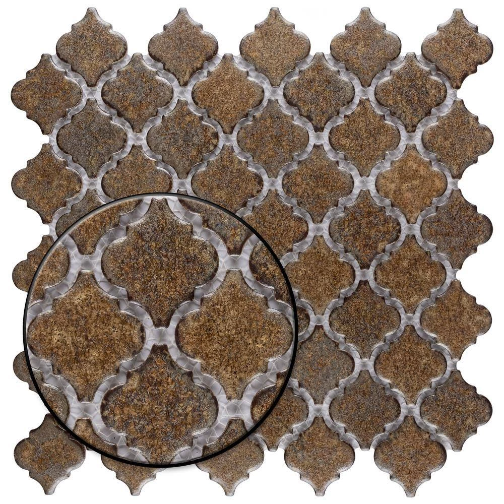 Hudson Tangier Brownstone 12 in. x 12 in. Porcelain Mosaic Tile (10.96 sq. ft. / Case) by Merola Tile - Image 9