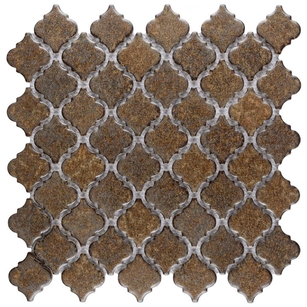 Hudson Tangier Brownstone 12 in. x 12 in. Porcelain Mosaic Tile (10.96 sq. ft. / Case) by Merola Tile