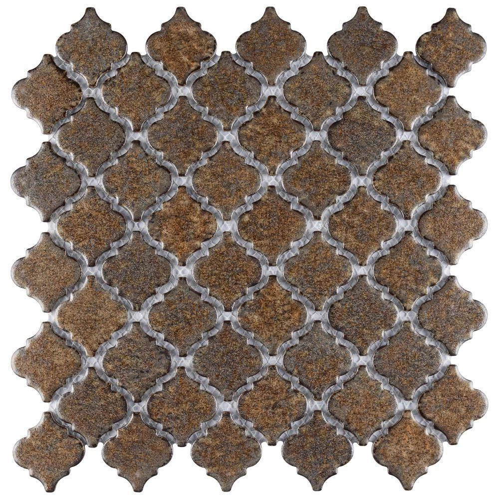 Hudson Tangier Brownstone 12 in. x 12 in. Porcelain Mosaic Tile (10.96 sq. ft. / Case) by Merola Tile - Image 7
