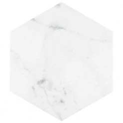 Classico Carrara Hexagon 7 in. x 8 in. Porcelain Floor and Wall Tile (7.5 sq. ft./Case) by Merola Tile