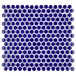 Hudson Penny Round Cobalt 12 in. x 12-5/8 in. Porcelain Mosaic Tile (10.7 sq.ft. /Case) by Merola Tile
