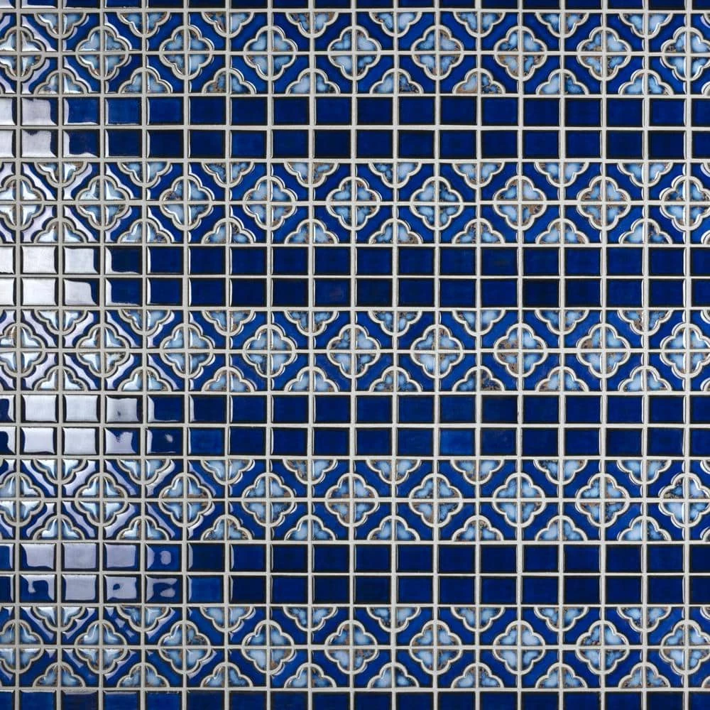 Tower Cobalt Delta 12 in. x 12 in. Porcelain Mosaic Tile (10.63 sq. ft. / Case) by Merola Tile - Image 6