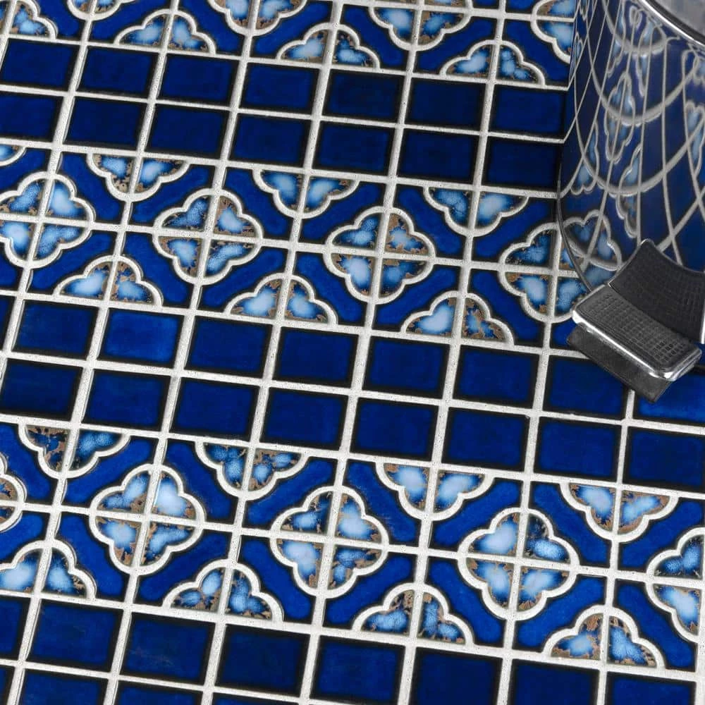 Tower Cobalt Delta 12 in. x 12 in. Porcelain Mosaic Tile (10.63 sq. ft. / Case) by Merola Tile - Image 13