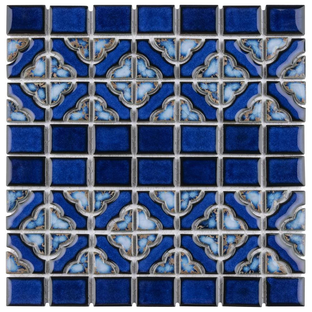 Tower Cobalt Delta 12 in. x 12 in. Porcelain Mosaic Tile (10.63 sq. ft. / Case) by Merola Tile - Image 8