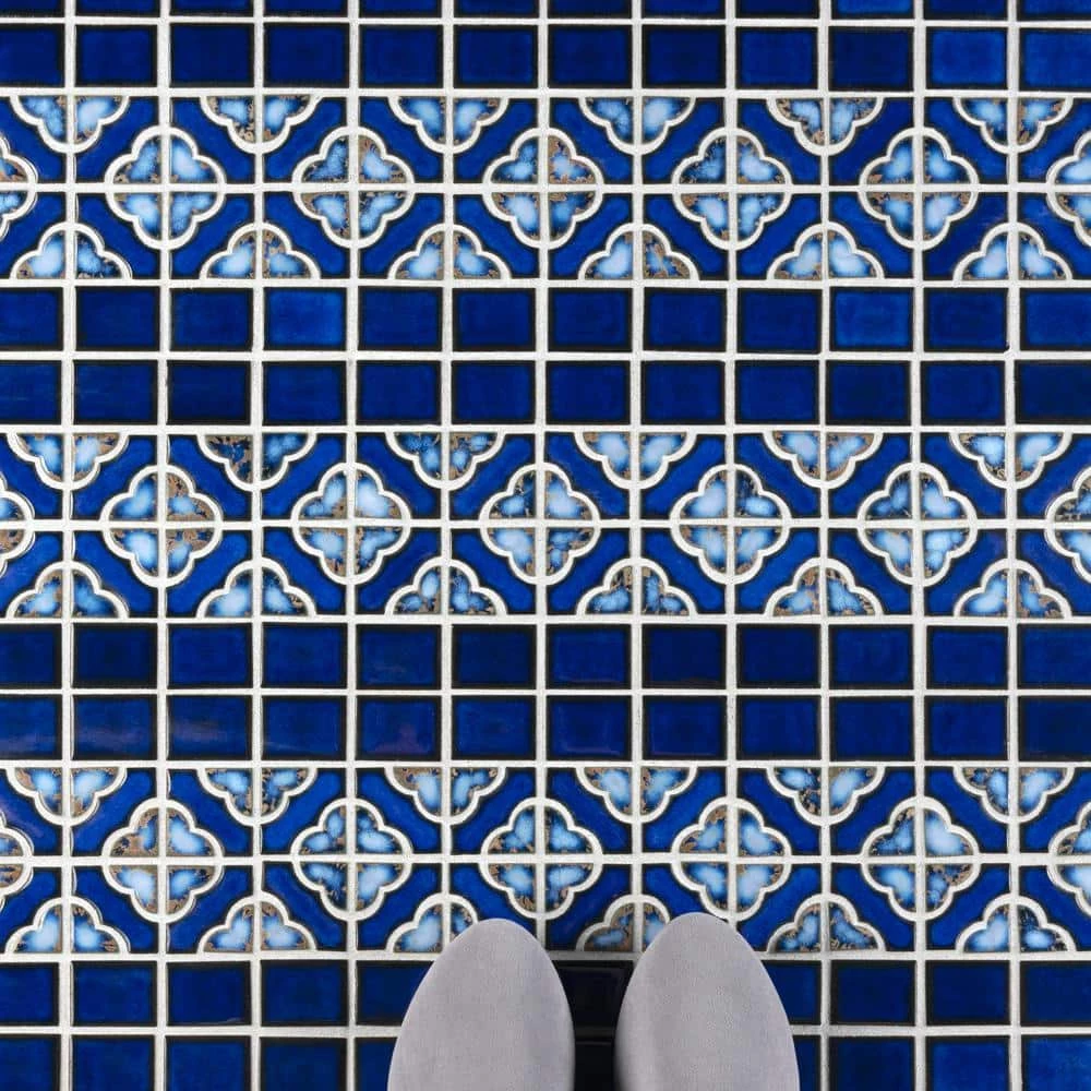 Tower Cobalt Delta 12 in. x 12 in. Porcelain Mosaic Tile (10.63 sq. ft. / Case) by Merola Tile - Image 14