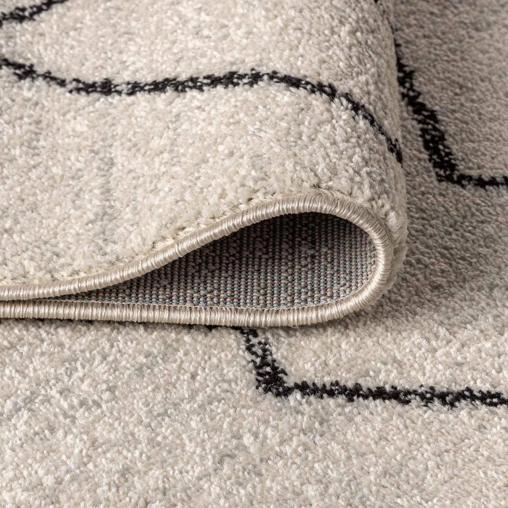 Alia Moroccan Beni Souk Cream/Black 8 ft. x 10 ft. Area Rug by JONATHAN Y - Image 9