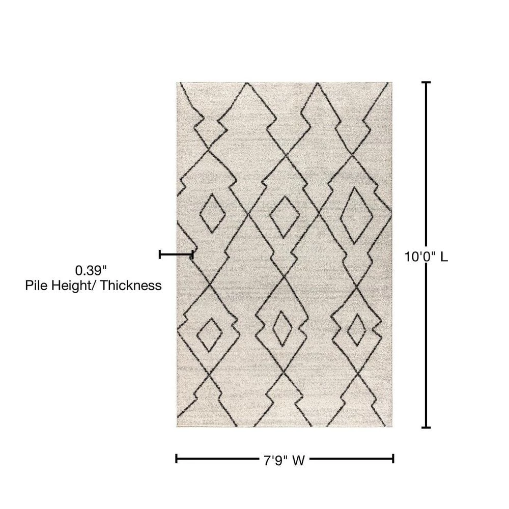 Alia Moroccan Beni Souk Cream/Black 8 ft. x 10 ft. Area Rug by JONATHAN Y - Image 13