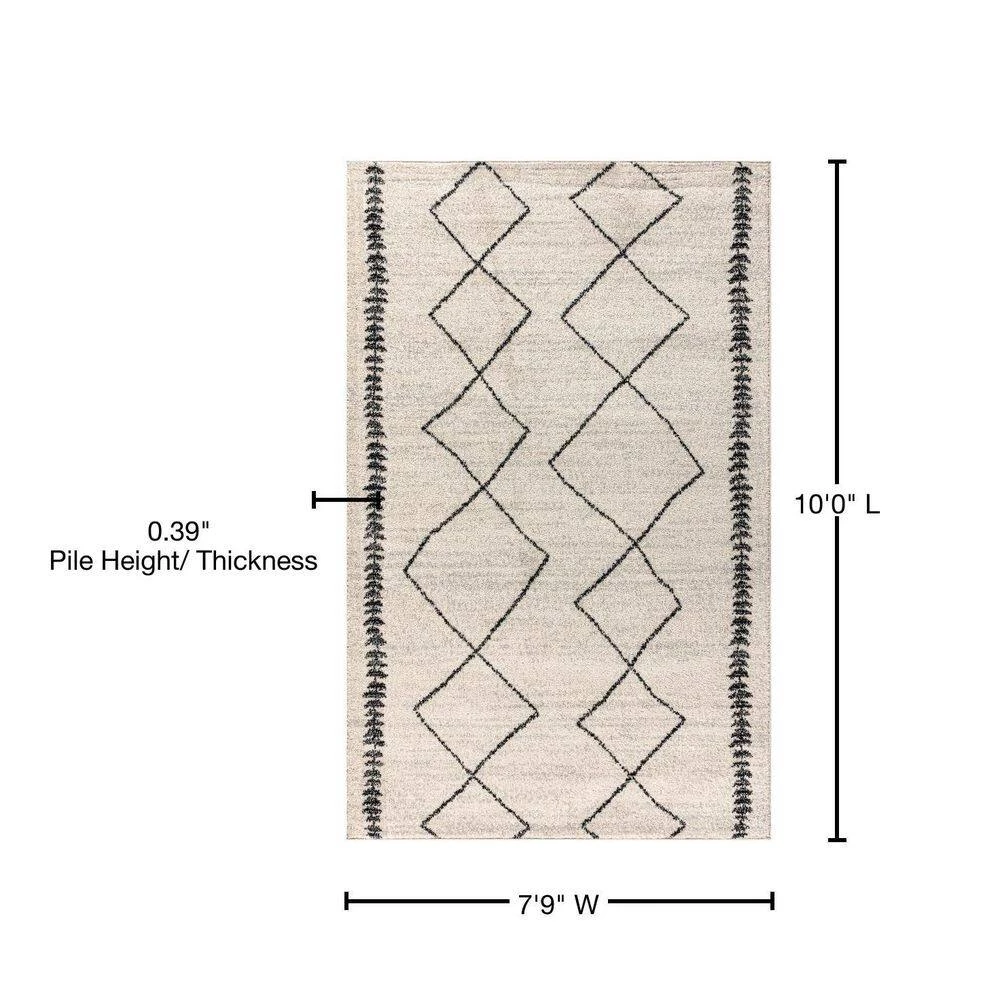 Zaina Moroccan Beni Souk Cream/Black 8 ft. x 10 ft. Area Rug by JONATHAN Y - Image 13