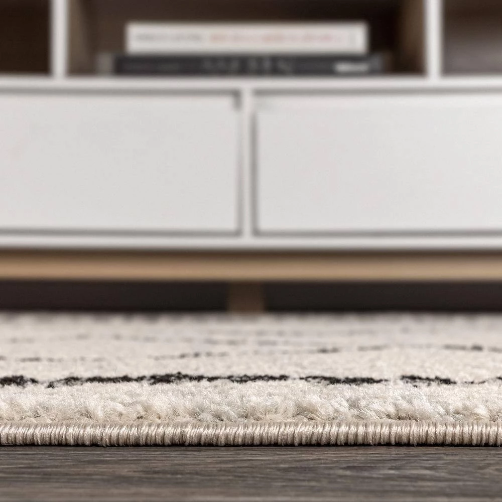 Zaina Moroccan Beni Souk Cream/Black 8 ft. x 10 ft. Area Rug by JONATHAN Y - Image 12