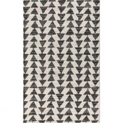 Aisha Moroccan Triangle Geometric Cream/Black 8 ft. x 10 ft. Area Rug by JONATHAN Y