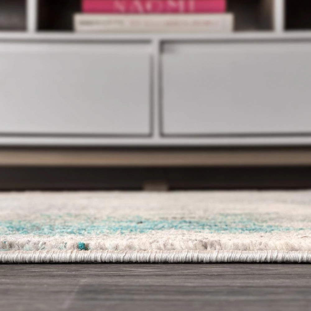 Contemporary Cream/Blue 9 ft. x 12 ft. Area Rug by JONATHAN Y - Image 10