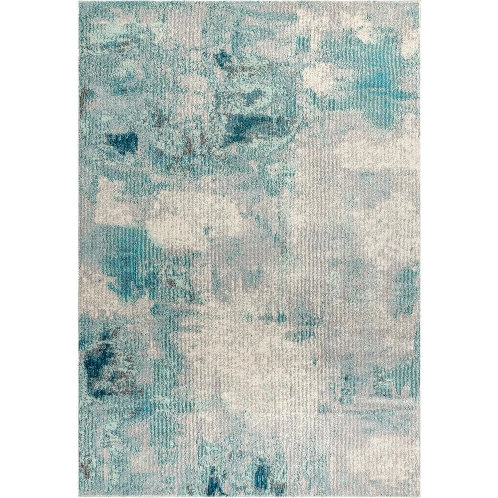 Contemporary Cream/Blue 9 ft. x 12 ft. Area Rug by JONATHAN Y