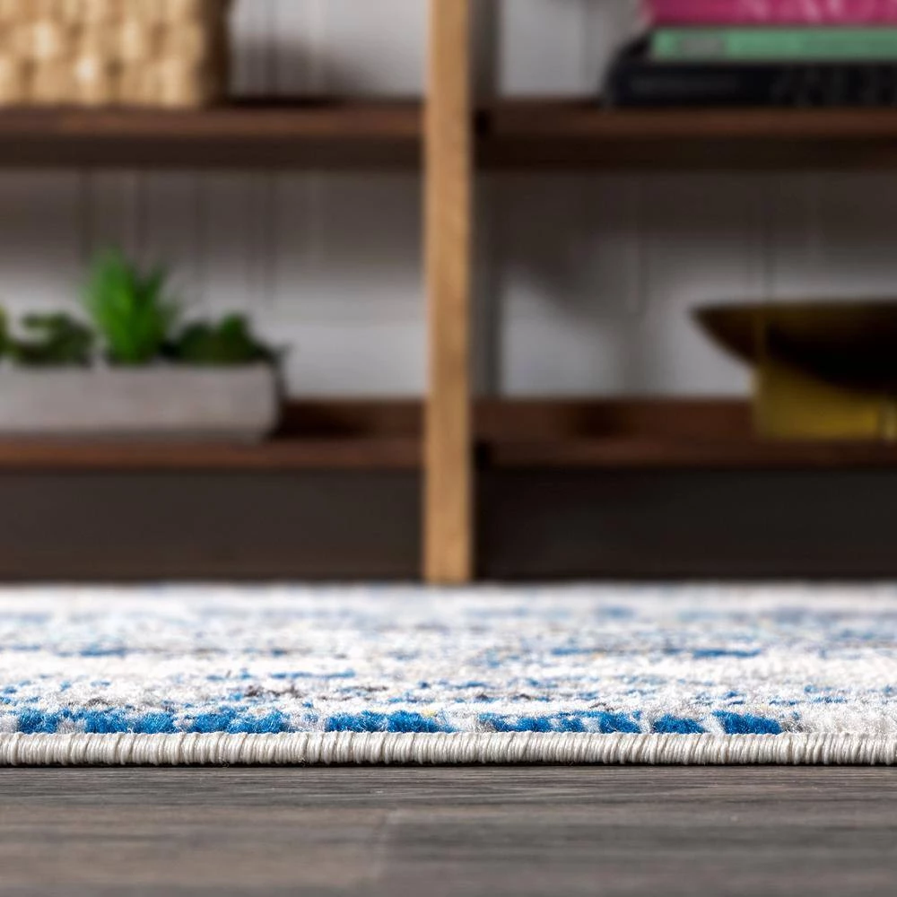 Modern Persian Boho Vintage Medallion Cream/Blue 3 ft. x 5 ft. Area Rug by JONATHAN Y - Image 9