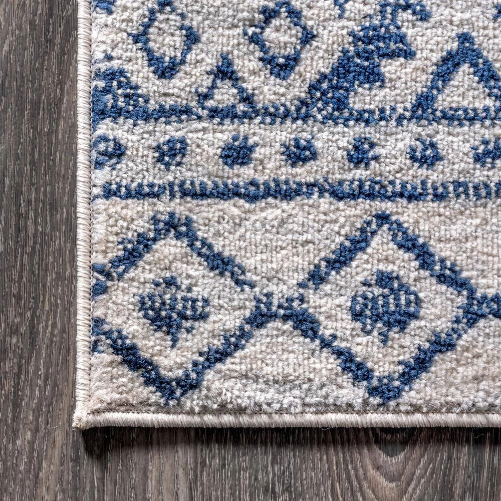 Moroccan Hype Boho Vintage Tribal Cream/Blue 8 ft. x 10 ft. Area Rug by JONATHAN Y - Image 10